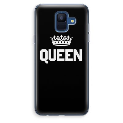 Queen zwart: Samsung Galaxy A6 (2018) Transparant Hoesje