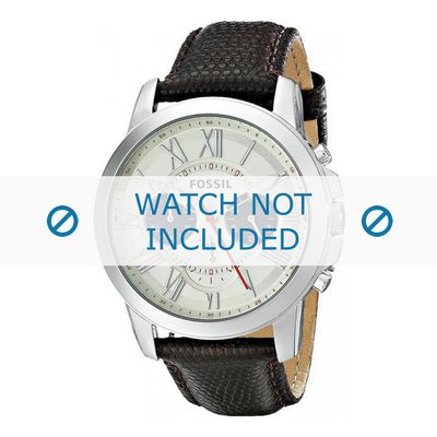 Horlogeband Fossil FS5021 Leder Bruin 22mm