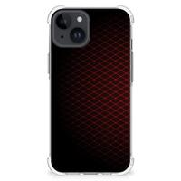 iPhone 15 Doorzichtige Silicone Hoesje Geruit Rood