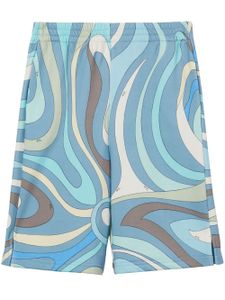 PUCCI short en coton à imprimé graphique - Bleu