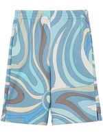 PUCCI short en coton à imprimé graphique - Bleu