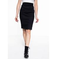 Queen Kerosin Biker Denim Pencil Skirt Black-XL