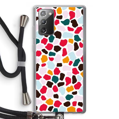 Colored Giraffe: Samsung Galaxy Note 20 / Note 20 5G Transparant Hoesje met koord