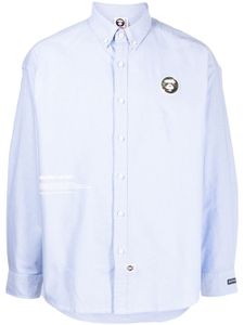 AAPE BY *A BATHING APE® chemise boutonnée à patch logo - Bleu