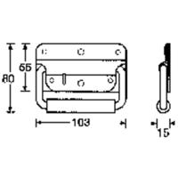 Adam Hall 3412 Boxgreep Staal (l x b x h) 103 x 80 x 15 mm - thumbnail