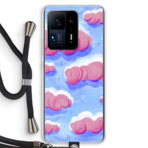 Roze wolken met vogels: Xiaomi Mi Mix 4 Transparant Hoesje met koord