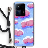 Roze wolken met vogels: Xiaomi Mi Mix 4 Transparant Hoesje met koord