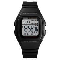SKMEI 1278 modieuze buiten 50m waterdichte digitale horloge Student Sport Wrist Watch ondersteuning 5 groep Alarm Clocks(Black)