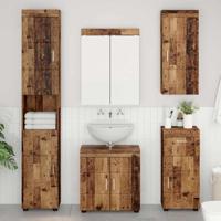 Badkamer wandkast TULUM Oudhout 37 x 24,5 x 86 cm Bewerkt hout