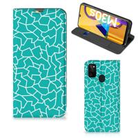 Samsung Galaxy M30s | M21 | Bookcase | Cracks Blue