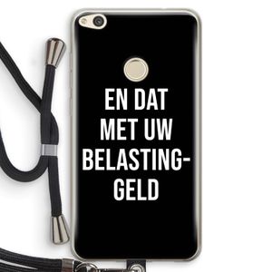 Belastinggeld - Zwart: Huawei Ascend P8 Lite (2017) Transparant Hoesje met koord