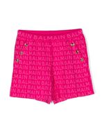 Balmain Kids short à logo imprimé - Rose