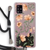 Peachy flowers: Samsung Galaxy A51 5G Transparant Hoesje met koord