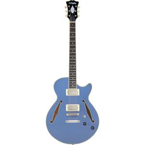 D'Angelico Excel SS Tour Slate Blue semi-akoestische gitaar met gigbag