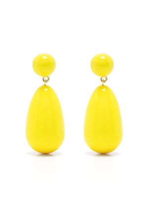 Eshvi boucles d'oreillesen or plaqué à fini émaillé - Jaune