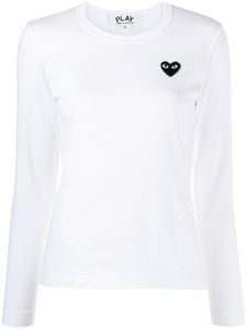 Comme Des Garçons Play t-shirt à logo brodé - Blanc