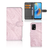 OPPO A74 4G Bookcase Marble Pink - Origineel Cadeau Vriendin