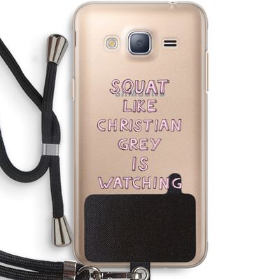 Christian Grey: Samsung Galaxy J3 (2016) Transparant Hoesje met koord