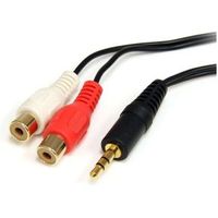 StarTech.com 6ft 3.5mm - 2x RCA audio kabel 1,8 m 2 x RCA Zwart - thumbnail