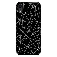 Geometrische lijnen wit: iPhone XR Tough Case