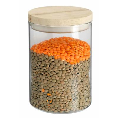 Secret de Gourmet Voorraadbus - voorraadpot - 600 ml - glas met houten deksel
