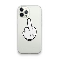 Middle finger black: iPhone 12 Pro Max Transparant Hoesje