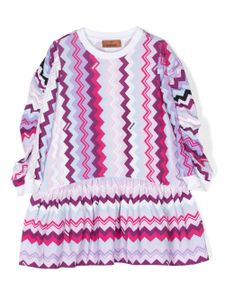 Missoni Kids robe en coton stretch à motif zigzag imprimé - Violet