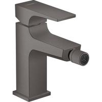 Hansgrohe Metropol 1-gats bidetkraan 100 met push open waste met voorsprong uitloop 12.9cm brushed black chroom 32520340 Hansgrohe Metropol 1-gats bidetkraan 100 met push open waste met voorsprong uitloop 12.9cm brushed black chroom 32520340