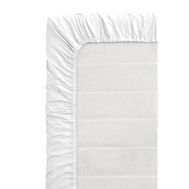 Topper hoeslaken - Percale katoen - wit - 90x200 cm - Leen Bakker