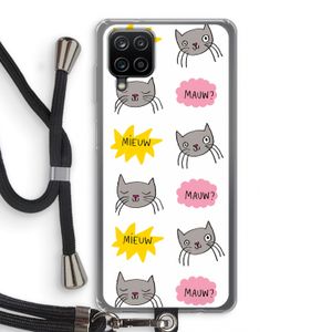 Meow: Samsung Galaxy A12 Transparant Hoesje met koord