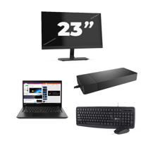 Lenovo ThinkPad X395 - AMD Ryzen 5 PRO 3500U - 13 inch - 16GB RAM - 256GB SSD - Windows 11 Home + 1x 23 inch Monitor