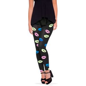 Legging Lippen Zwart