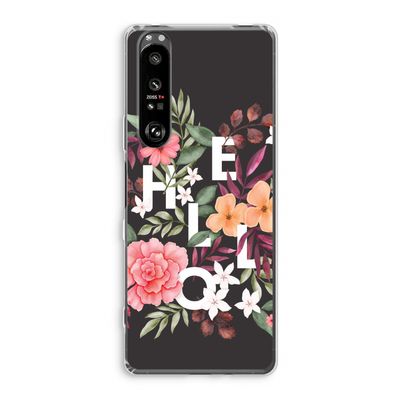 Hello in flowers: Sony Xperia 1 III Transparant Hoesje
