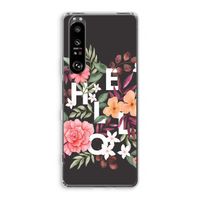 Hello in flowers: Sony Xperia 1 III Transparant Hoesje