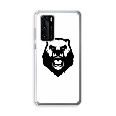 Angry Bear (white): Huawei P40 Transparant Hoesje
