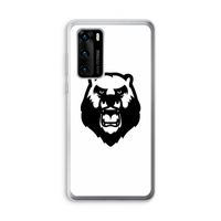 Angry Bear (white): Huawei P40 Transparant Hoesje