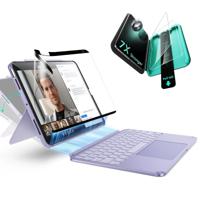 iPad Air 11" (M4) 2026 Shift Keyboard Case (Detachable) Protection Paper-Feel Bundle -US Layout-Purple