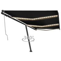 Luifel automatisch met LED en windsensor 600x300 cm antraciet