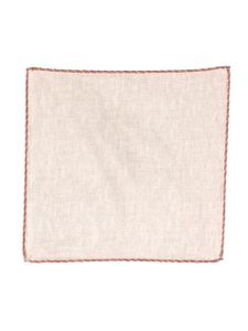 Eleventy contrasting- border cotton-wool scarf - Marron