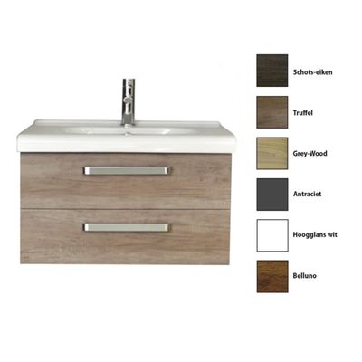 Badkamermeubelset Sanicare Q9 2 Laden 80cm Grey-Wood (spiegel optioneel)