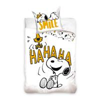 Snoopy Dekbedovertrek, Smile - Eenpersoons - 140 x 200 cm - Katoen