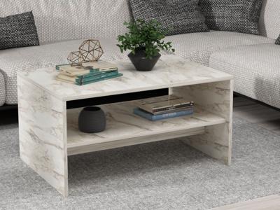 Salontafel APOLLO 90 cm wit marmer