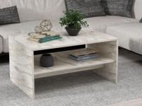 Salontafel APOLLO 90 cm wit marmer