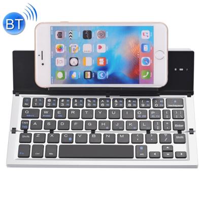 GK608 Ultra-thin opvouwbare Bluetooth V3.0 toetsenbord ingebouwde houder ondersteuning Android / iOS / Windowssysteem (grijs)