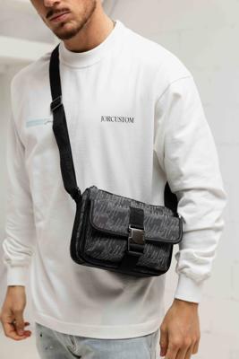 Malelions Monogram Messenger Schoudertas Zwart - Maat One Size - Kleur: Zwart | Soccerfanshop