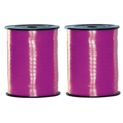 Sierlint of cadeaulint - 2x - paars - dun - 500 meter x 0.5 cm - Feestartikelen en versiering