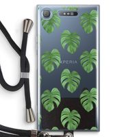 Monstera leaves: Sony Xperia XZ1 Transparant Hoesje met koord