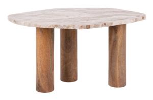 Leitmotiv Organische Salontafel Organic Marmer en mangohout, 75 x 50cm