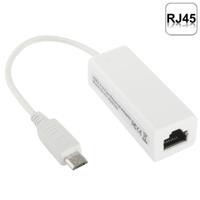 Micro USB 2.0 Ethernet Adapter voor Tablet PC / Android TV Kabel lengte: 20 cm wit