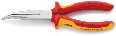 Knipex Platspitse Tang met Zijsnijder (Telefoontang) | 200 mm Lengte | Geïsoleerd | Meer-Componentengrepen - 26 26 200 SB